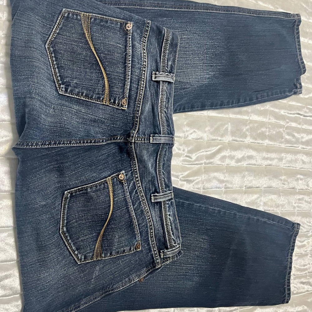 DKNY Men's 40W X 30L Dark Blue Straight Jeans